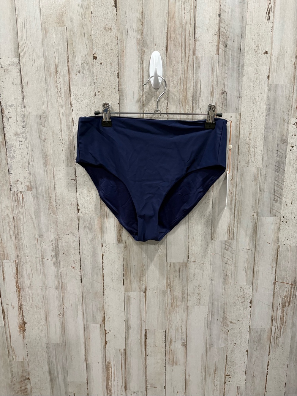 New Quince Navy Blue Italian High-Waist Bikini Bottom Med Minimal Full Coverage